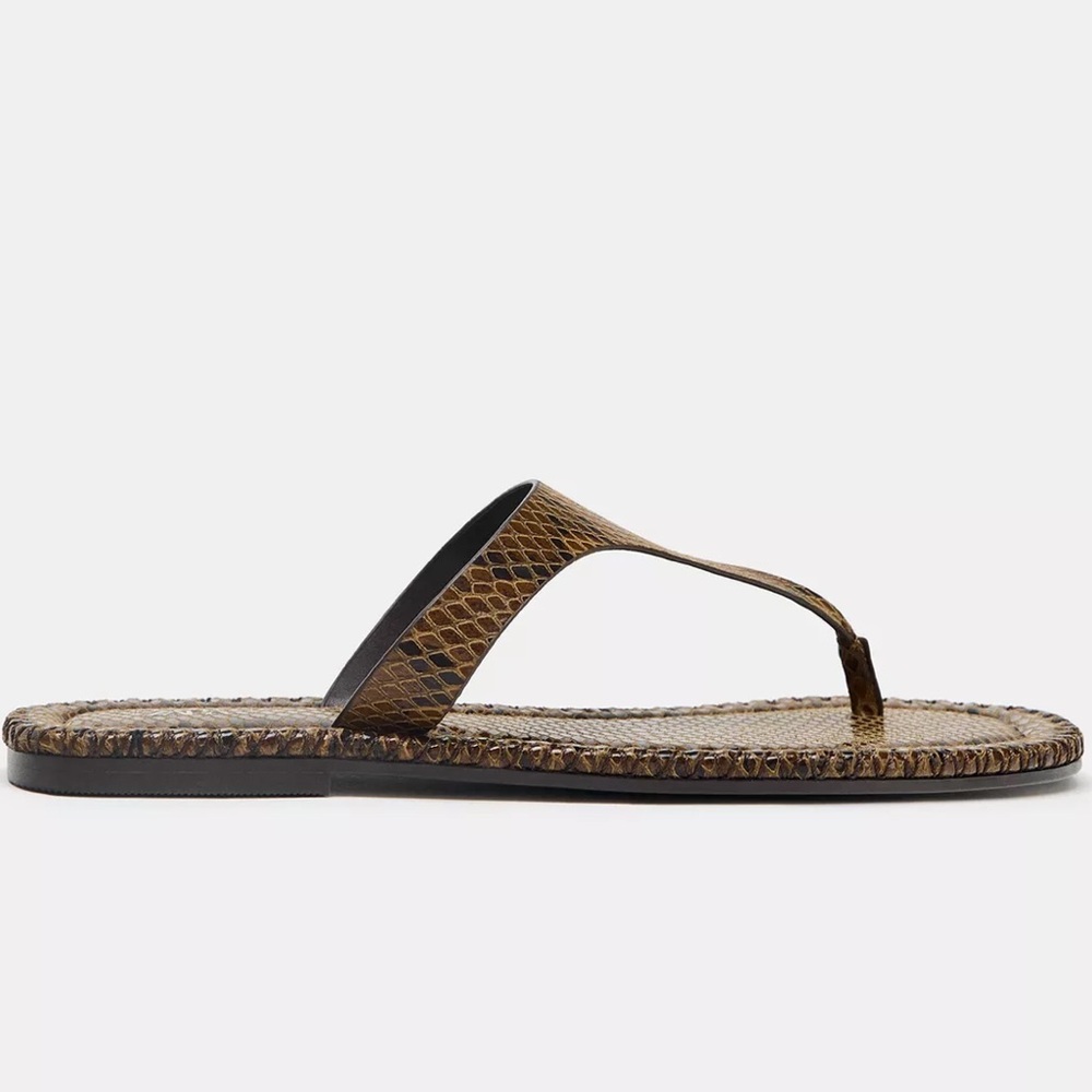 NEW! Zara Snake Print Women's Sandals Size 38 or 7.5 (US) - Picture 4 of 8
